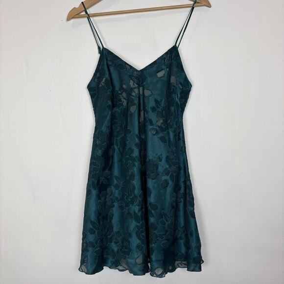 Vintage Victoria’s Secret Gold Label Floral Satin Chemise Lingerie Slip Dress S - Picture 2 of 8
